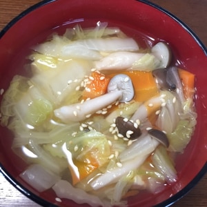 白菜としめじの和風スープ